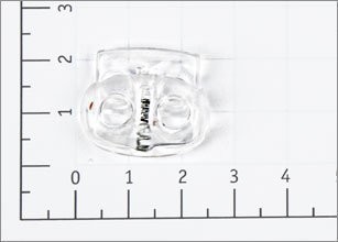 Фиксатор пластик Z42-1 цв прозрачный для двух шнуров (шнур 4мм) (уп 1000шт) (№1) (1)